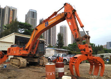High Speed Excavator Claw Attachment , Log Grapple Rotator Hitachi ZX450 Large Size